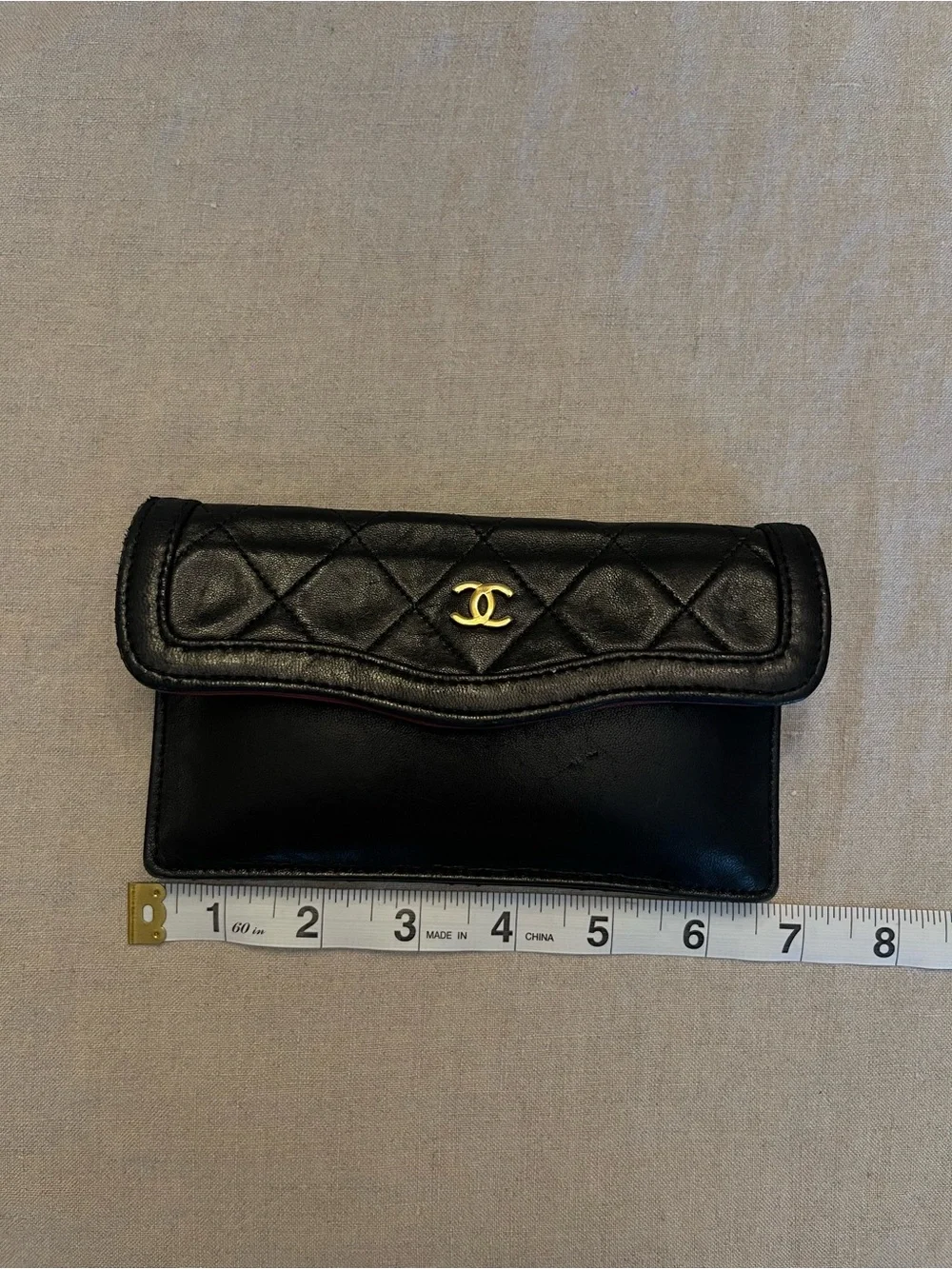 Vintage CHANEL Black Lambskin Clutch/Pouch